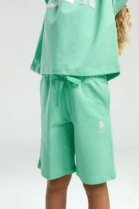 US Polo Assn. U.s. Polo Shirt Assn Girls' Green Bermuda Set - Image 4