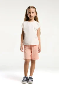 US Polo Assn. U.s. Polo Shirt Assn Girls' Cream Bermuda Set - Image 2