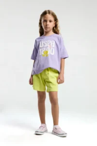 US Polo Assn. U.s. Polo Shirt Assn Girls' Purple Shorts Set