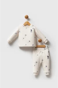 US Polo Assn. Base. Polo Shirt ASSN  Ecru Baby Size Set of 2