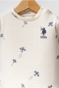 US Polo Assn. Base. Polo Shirt ASSN  Ecru Baby Size Set of 2 - Image 2