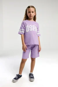 US Polo Assn. BASE. Polo Assn. GIRLS BERMUDA SUIT 100% Cotton / 100% Cotton - Image 4