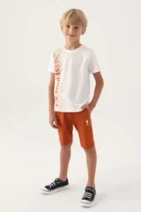 US Polo Assn. BASE. Polo Assn. Plain Written Boy's Double Set - Image 2