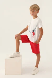 US Polo Assn. BASE. Polo Assn. Boy's Crayons Art Licensed T-shirt-Shorts Set