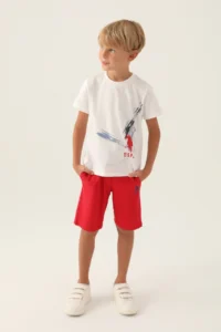 US Polo Assn. BASE. Polo Assn. Boy's Crayons Art Licensed T-shirt-Shorts Set - Image 3