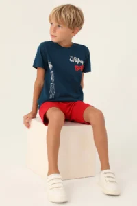 US Polo Assn. Boy, Double Detail Uspa, Licensed, T-shirt-shorts Set