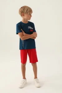 US Polo Assn. Boy, Double Detail Uspa, Licensed, T-shirt-shorts Set - Image 2