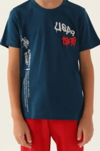 US Polo Assn. Boy, Double Detail Uspa, Licensed, T-shirt-shorts Set - Image 4