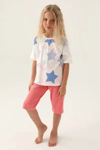US Polo Assn. Licensed Star Patterned Girls' Capri Set - Image 2