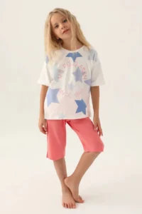 US Polo Assn. Licensed Star Patterned Girls' Capri Set - Image 3