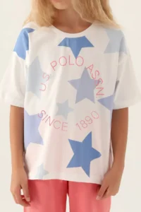 US Polo Assn. Licensed Star Patterned Girls' Capri Set - Image 4