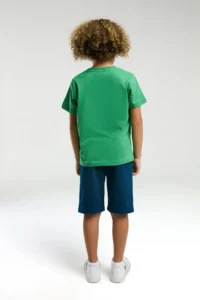 US Polo Assn. BASE. Polo Assn. Boy's Plain Colors T-shirt-shorts Set - Image 5