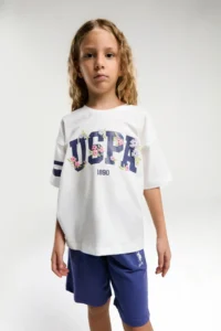 US Polo Assn. BASE. Polo Assn Kids 100% Cotton / 100% Cotton GIRL BERMUDA SUIT - Image 2