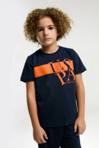 US Polo Assn. USPA Licensed 4-14 Years 100% Cotton Fabric Digital Printing Bicycle Collar Boy's Bottom-Top Set - Image 4