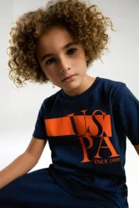 US Polo Assn. USPA Licensed 4-14 Years 100% Cotton Fabric Digital Printing Bicycle Collar Boy's Bottom-Top Set - Image 6