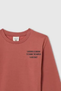 DeFacto Boy's Oversize Fit Crew Neck Back Printed Sweatshirt - Image 3