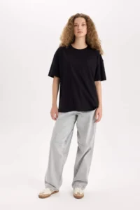 DeFacto Oversize Fit Short Sleeve Basic 100% Cotton T-Shirt - Image 2