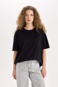 DeFacto Oversize Fit Short Sleeve Basic 100% Cotton T-Shirt - Image 3