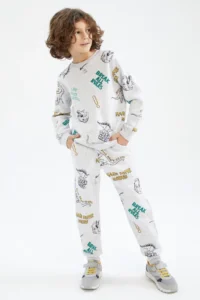 DeFacto Boys' Crew Neck Patterned Sweatshirt - Image 5