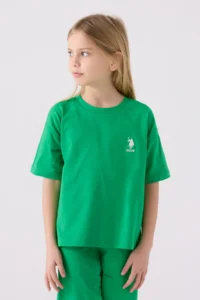 US Polo Assn. Girls' Green Bermuda Set - Image 2