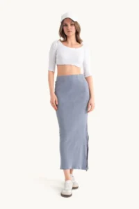 Hiccup Normal Waist Beli Elastic Basic Midi Skirt - Image 5