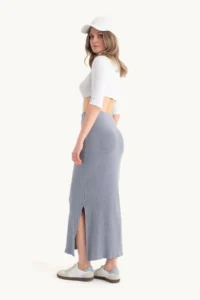 Hiccup Normal Waist Beli Elastic Basic Midi Skirt - Image 6