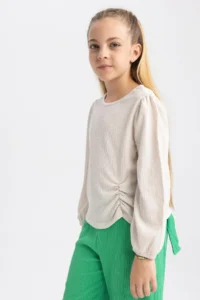 DeFacto Girls' Crew Neck Sweatshirt W6845a622sp