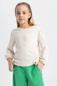 DeFacto Girls' Crew Neck Sweatshirt W6845a622sp - Image 3