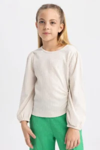 DeFacto Girls' Crew Neck Sweatshirt W6845a622sp - Image 4