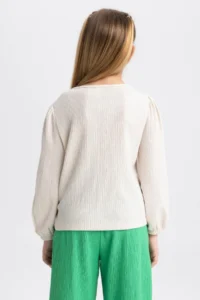 DeFacto Girls' Crew Neck Sweatshirt W6845a622sp - Image 5