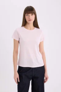 DeFacto Regular Fit Crew Neck Basic Plain Short Sleeve T-Shirt - Image 4