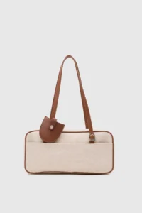 Shule Bags Solea Garnished Rectangular Tote Bag Tan