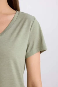 DeFacto Regular Fit V Neck Basic Plain Short Sleeve T-Shirt - Image 5
