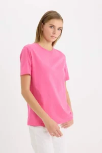 DeFacto School Regular Fit Crew Neck Short Sleeve 100% Cotton T-Shirt - Image 3