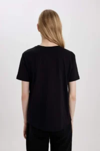 DeFacto School Regular Fit Crew Neck Combed Cotton Basic Plain Short Sleeve T-Shirt - Image 6