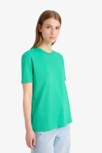 DeFacto Regular Fit Crew Neck Combed Cotton Basic Plain Short Sleeve T-Shirt - Image 4