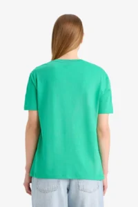 DeFacto Regular Fit Crew Neck Combed Cotton Basic Plain Short Sleeve T-Shirt - Image 6