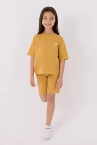 US Polo Assn. U.s. Polo Shirt Assn Girls' Yellow Bermuda Set - Image 3