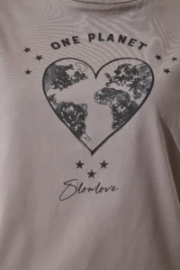 Happiness İstanbul Women Gray Printed Knitting T-Shirt - Image 5
