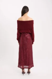 DeFacto A Cut Normal Waist Sequined Fabric Maxi Skirt - Image 6