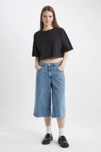 DeFacto Cool Loose Fit Crew Neck Basic Plain Short Sleeve T-Shirt X2381az24sm - Image 2