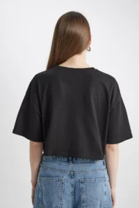 DeFacto Cool Loose Fit Crew Neck Basic Plain Short Sleeve T-Shirt X2381az24sm - Image 7