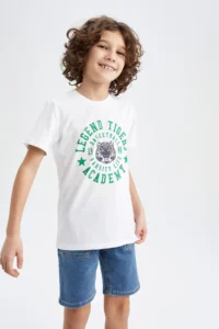 DeFacto Boys' Crew Neck Short Sleeve T-Shirt