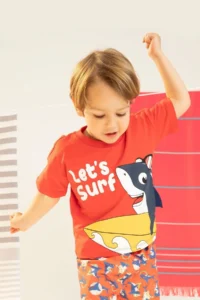 DeFacto Baby Boy Crew Neck Animal Patterned Combed Cotton Short Sleeve T-Shirt