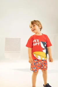 DeFacto Baby Boy Crew Neck Animal Patterned Combed Cotton Short Sleeve T-Shirt - Image 2