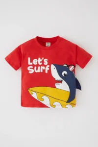 DeFacto Baby Boy Crew Neck Animal Patterned Combed Cotton Short Sleeve T-Shirt - Image 4