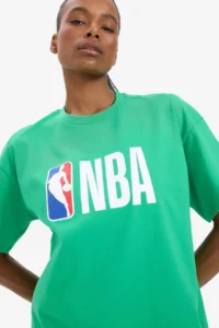 DeFactoFit NBA Wordmark Oversize Wide Fit Crew Neck Short Sleeve T-Shirt
