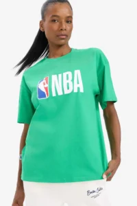 DeFactoFit NBA Wordmark Oversize Wide Fit Crew Neck Short Sleeve T-Shirt - Image 3