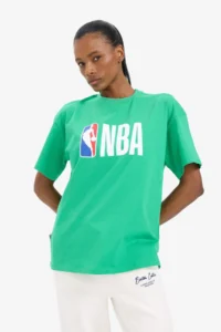 DeFactoFit NBA Wordmark Oversize Wide Fit Crew Neck Short Sleeve T-Shirt - Image 5