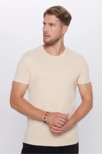 Tudors Unisex 5 Pack Black-White-Stone-Grey-Khaki Slim Fit Slim Fit 100% Cotton Crew Neck T-Shirt - Image 4